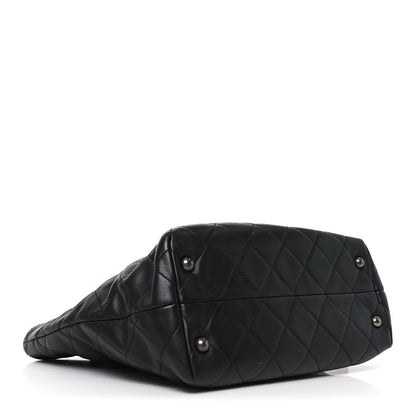 Chanel Calfskin Quilted Large Shopping In Chains Tote Black 3 of 9
