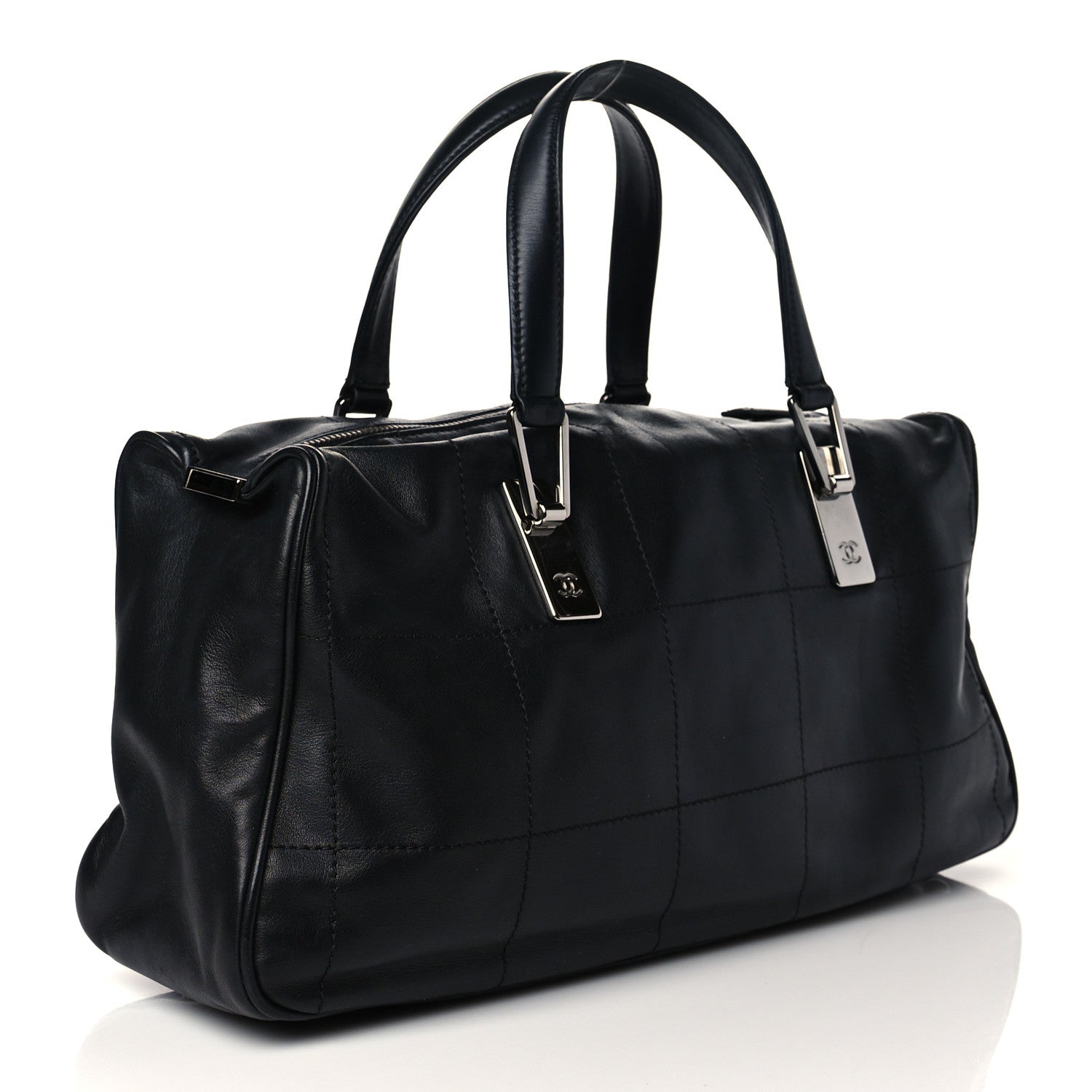 Chanel Lambskin Square Stitched Large Tote Black 3 of 9