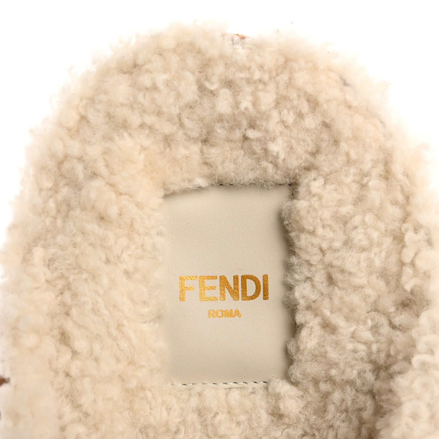 Suede Shearling Fendi Feel Buckled Clogs 38 Caramel Latte