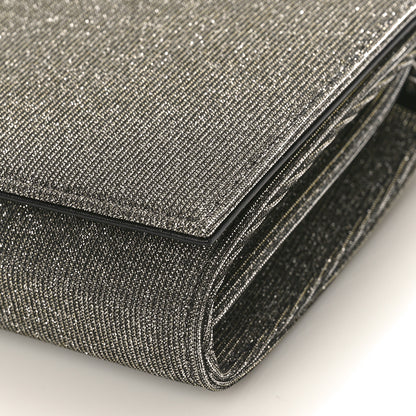 Saint Laurent Metallic Sparkle Fabric Monogram Chain Wallet Anthracite 8 of 9
