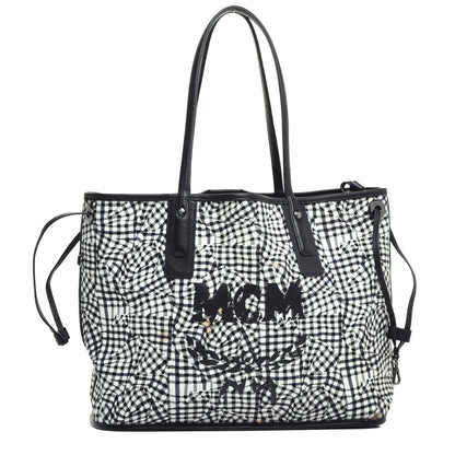 MCM Visetos Medium Liz Reversible Shopper Tote Black 3 of 15