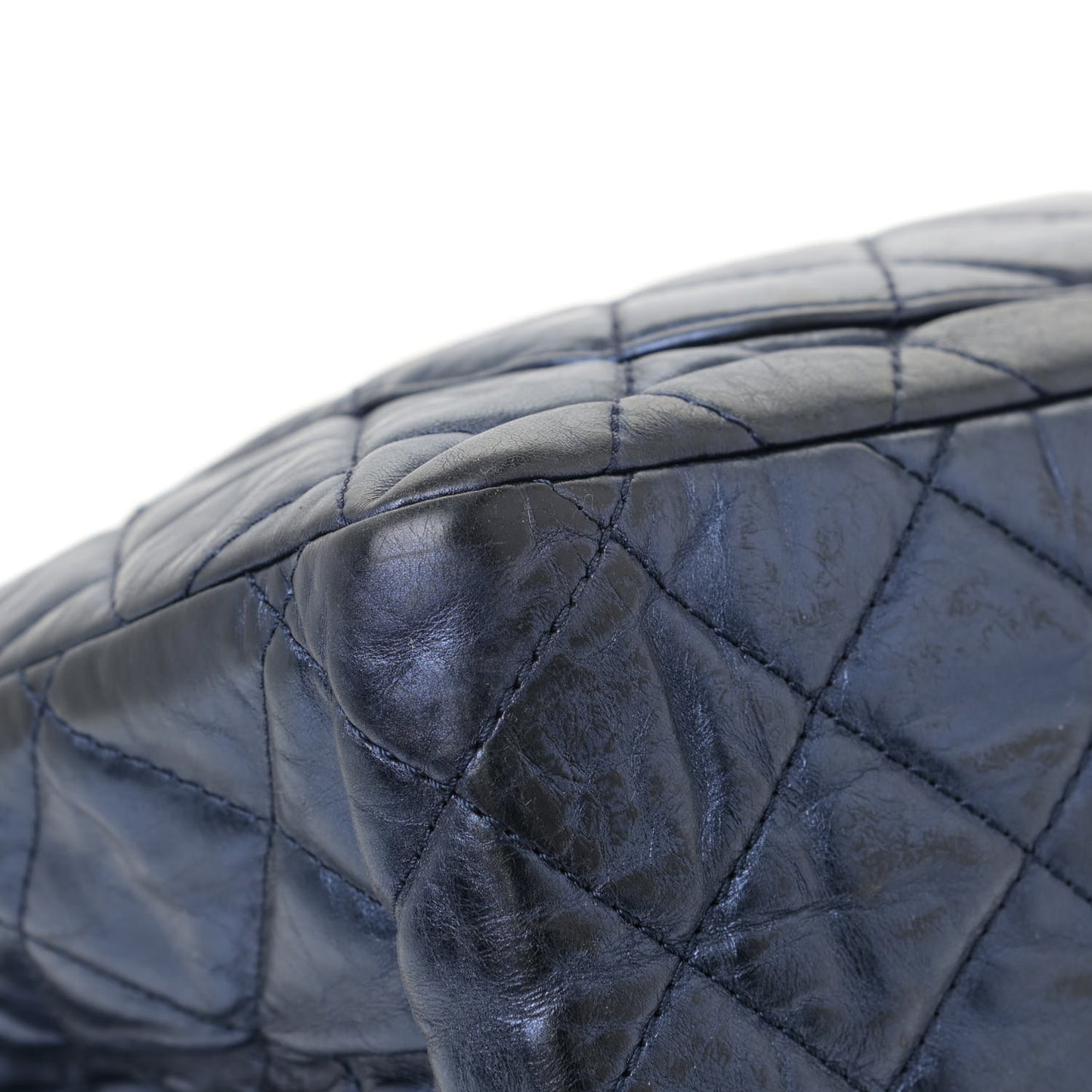 Metallic Aged Calfskin Quilted 2.55 Reissue 228 Flap Blue