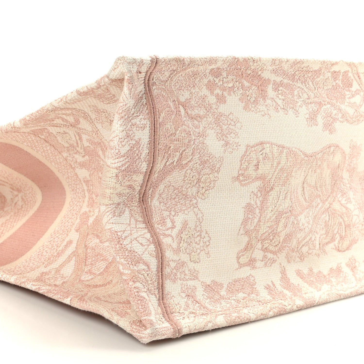 Christian Dior Canvas Toile De Jouy Embroidered Large Book Tote Pink 4 of 5