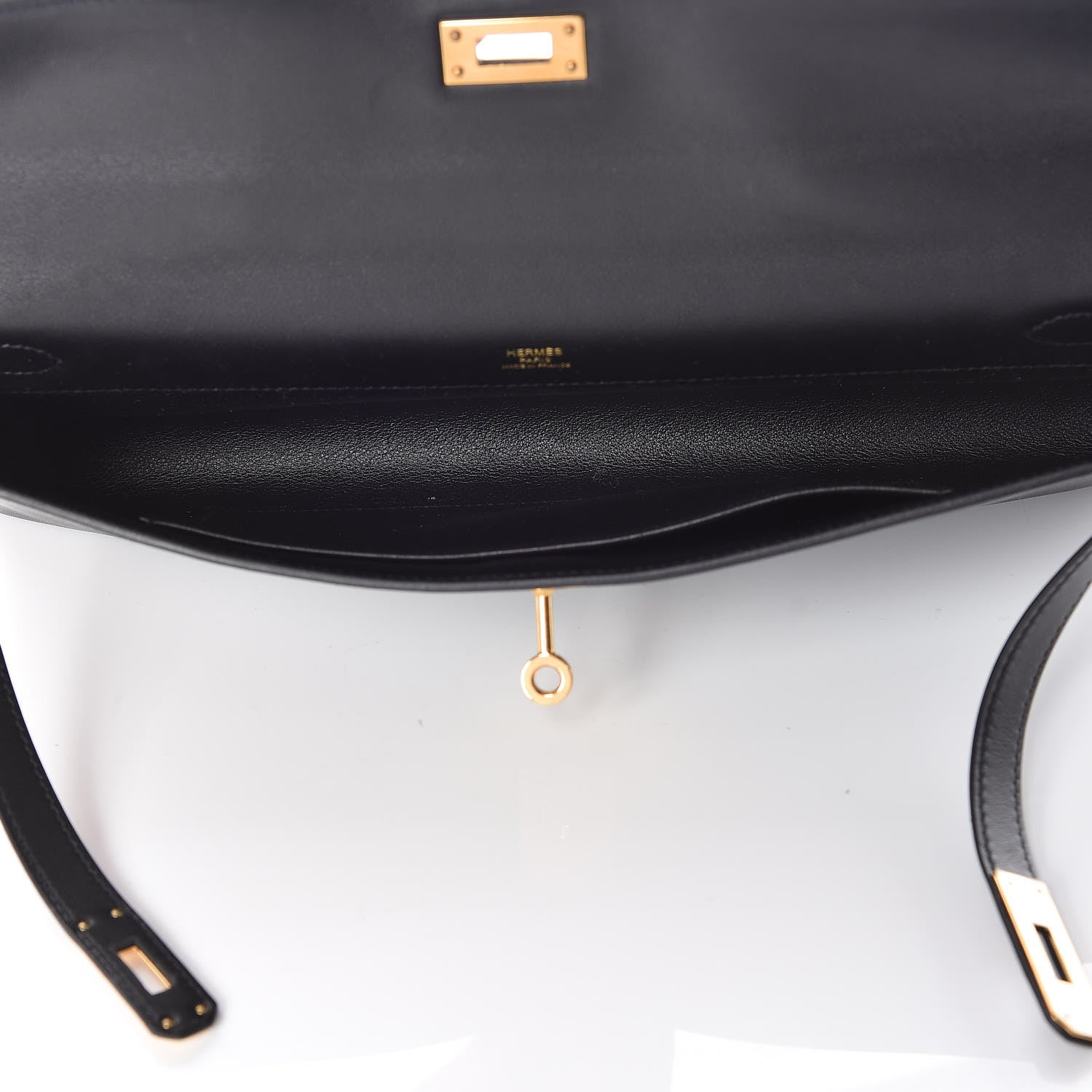 Hermes Swift Kelly Cut Clutch Pochette Black 5 of 10