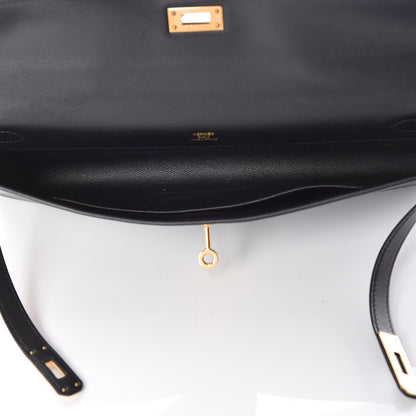 Hermes Swift Kelly Cut Clutch Pochette Black 5 of 10