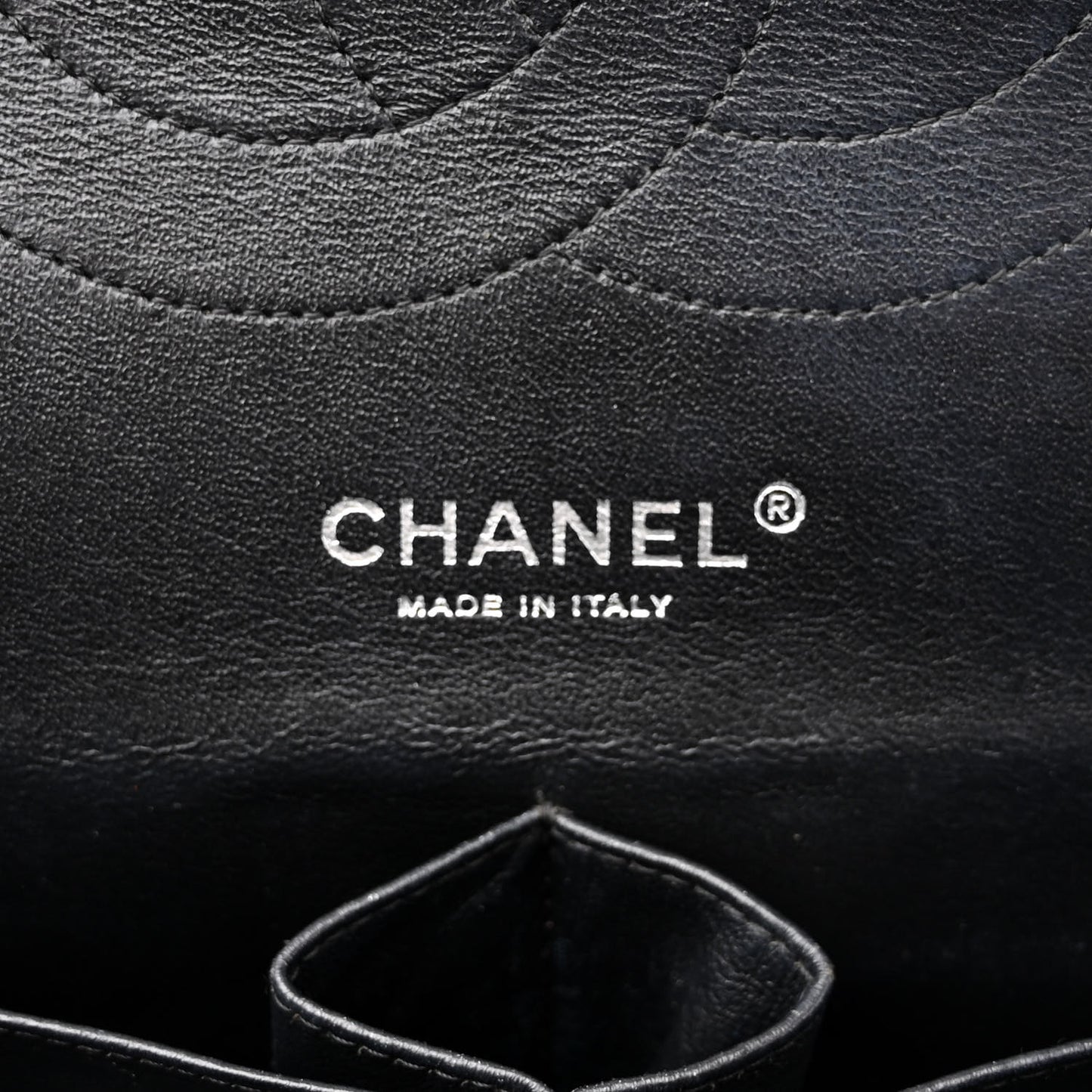 Patent Quilted Jumbo Double Flap Black