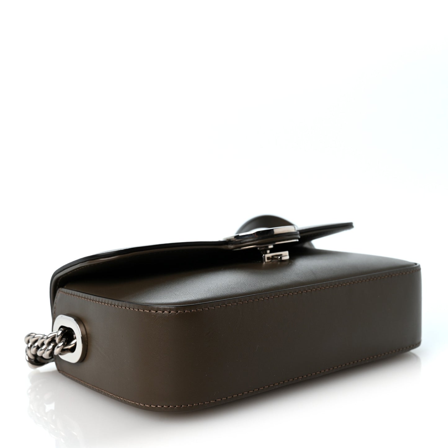 Senna Calfskin Petite GG Top Handle Shoulder Bag Brown