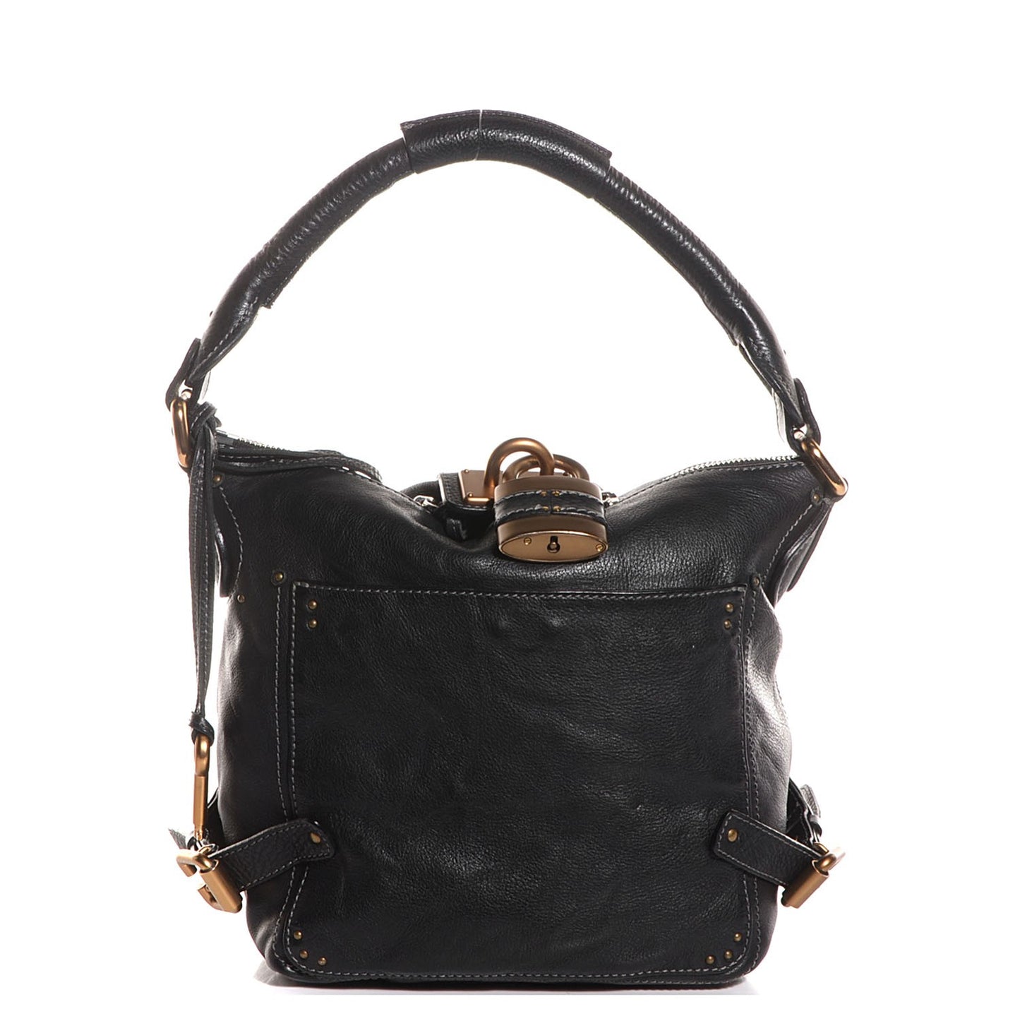 Leather Large Paddington Shoulder Bag Black