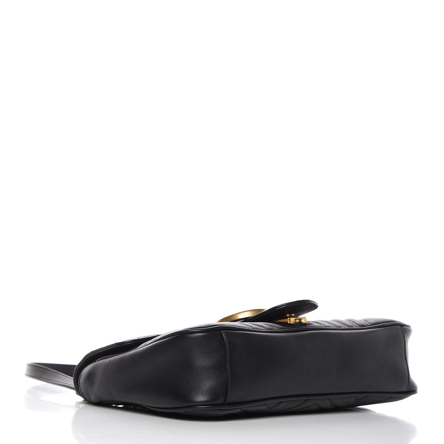 Calfskin Matelasse Medium GG Marmont Shoulder Bag Black
