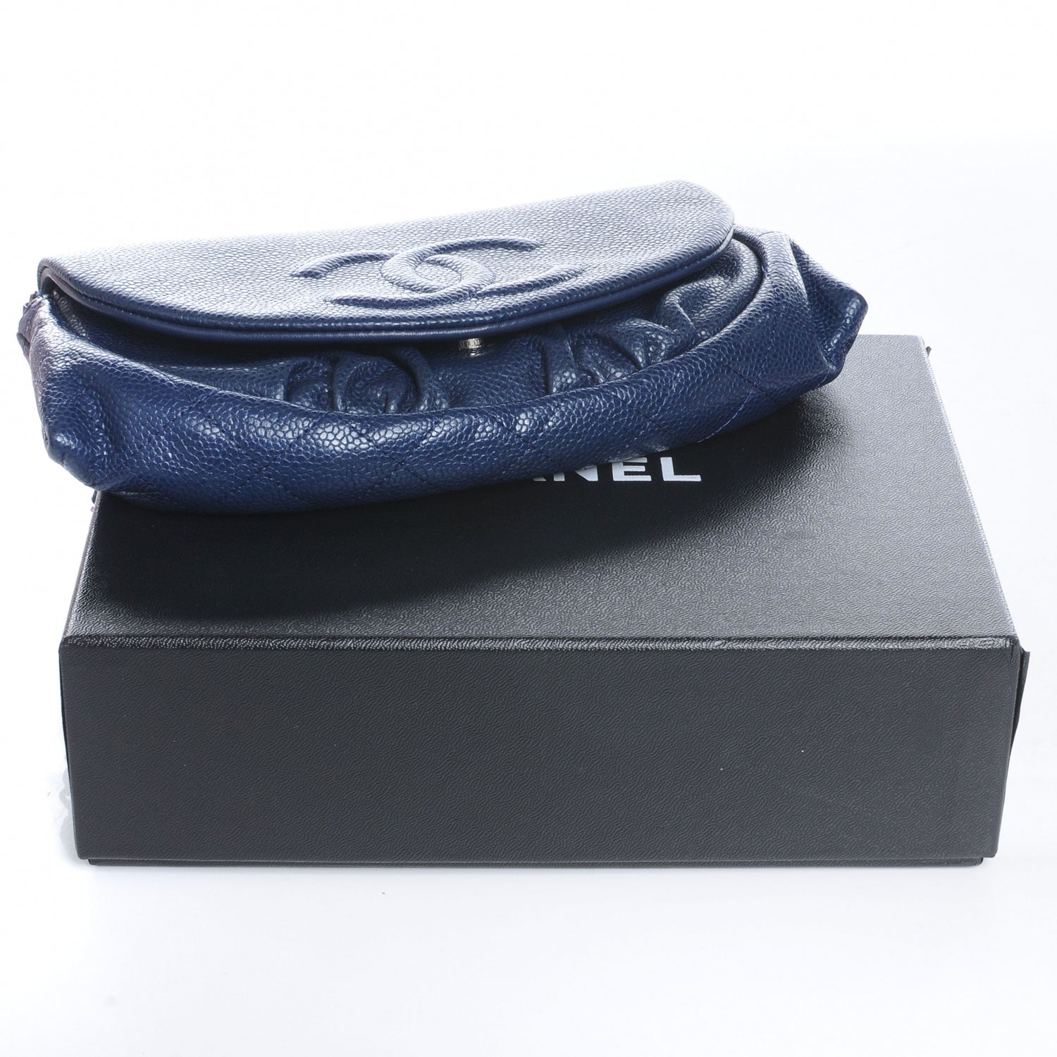 Chanel Caviar Half Moon Wallet On Chain Navy 9 of 9