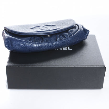 Chanel Caviar Half Moon Wallet On Chain Navy 9 of 9