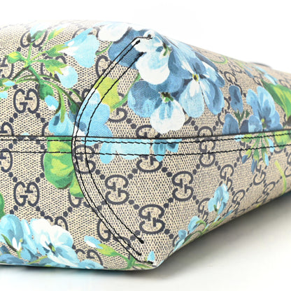 Gucci GG Supreme Monogram Blooms Small Reversible Tote Beige Blue Navy 10 of 10