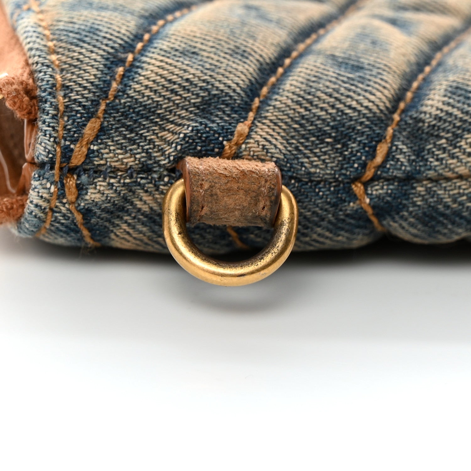 Saint Laurent Denim Matelasse Chevron Monogram A5 Wristlet Blue 8 of 8