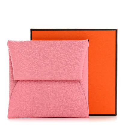 Hermes Chevre Mysore Bastia Verso Coin Purse Rose Confetti Brique 8 of 8