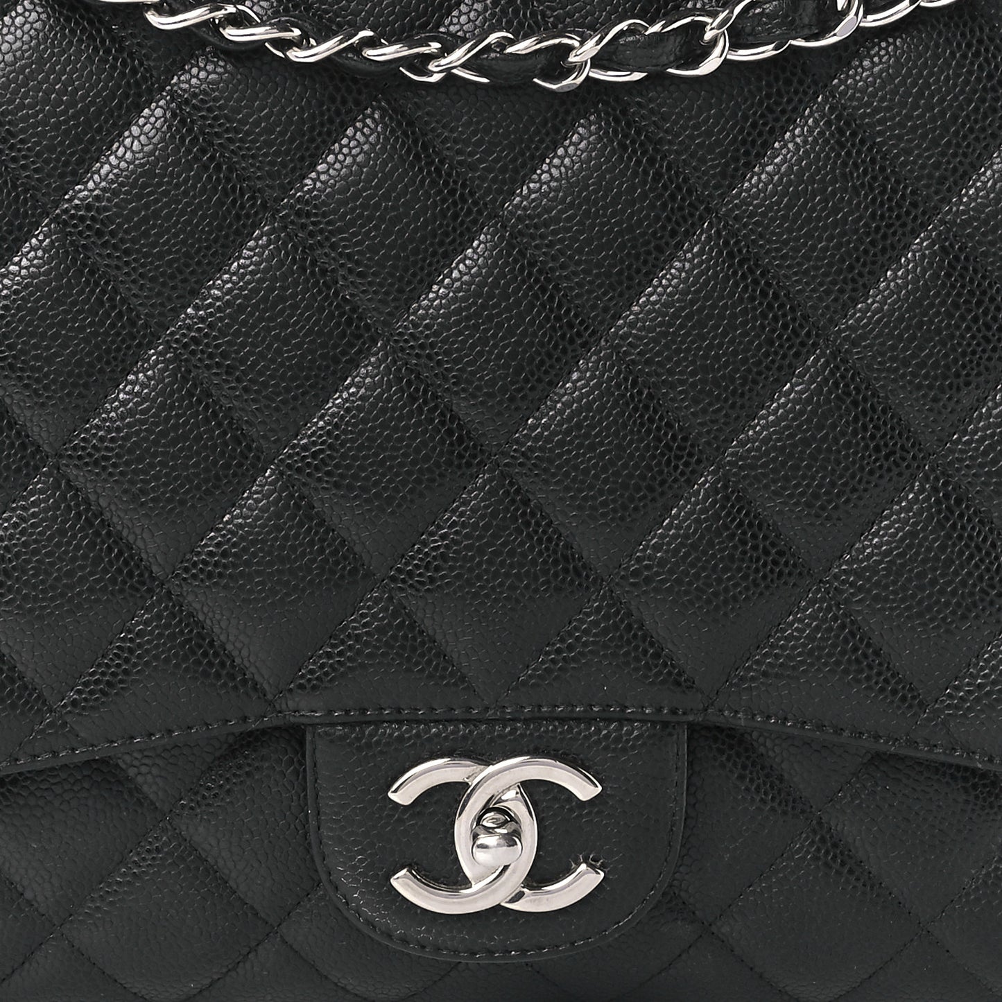 Caviar Quilted Maxi Double Flap Black