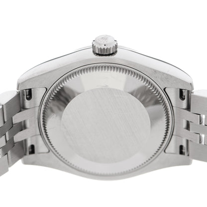 Rolex Stainless Steel 18K White Gold Diamond 31mm Oyster Perpetual Datejust Watch Black 178274 3 of 5