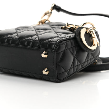 Christian Dior Lambskin Cannage Micro Lady Dior Black 10 of 14