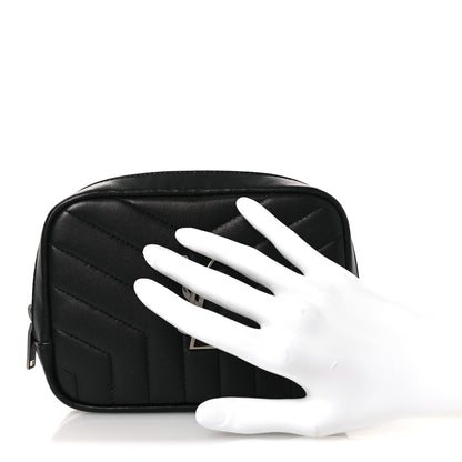 Saint Laurent Lambskin Y Quilted Monogram Loulou Cosmetic Case Black 2 of 10