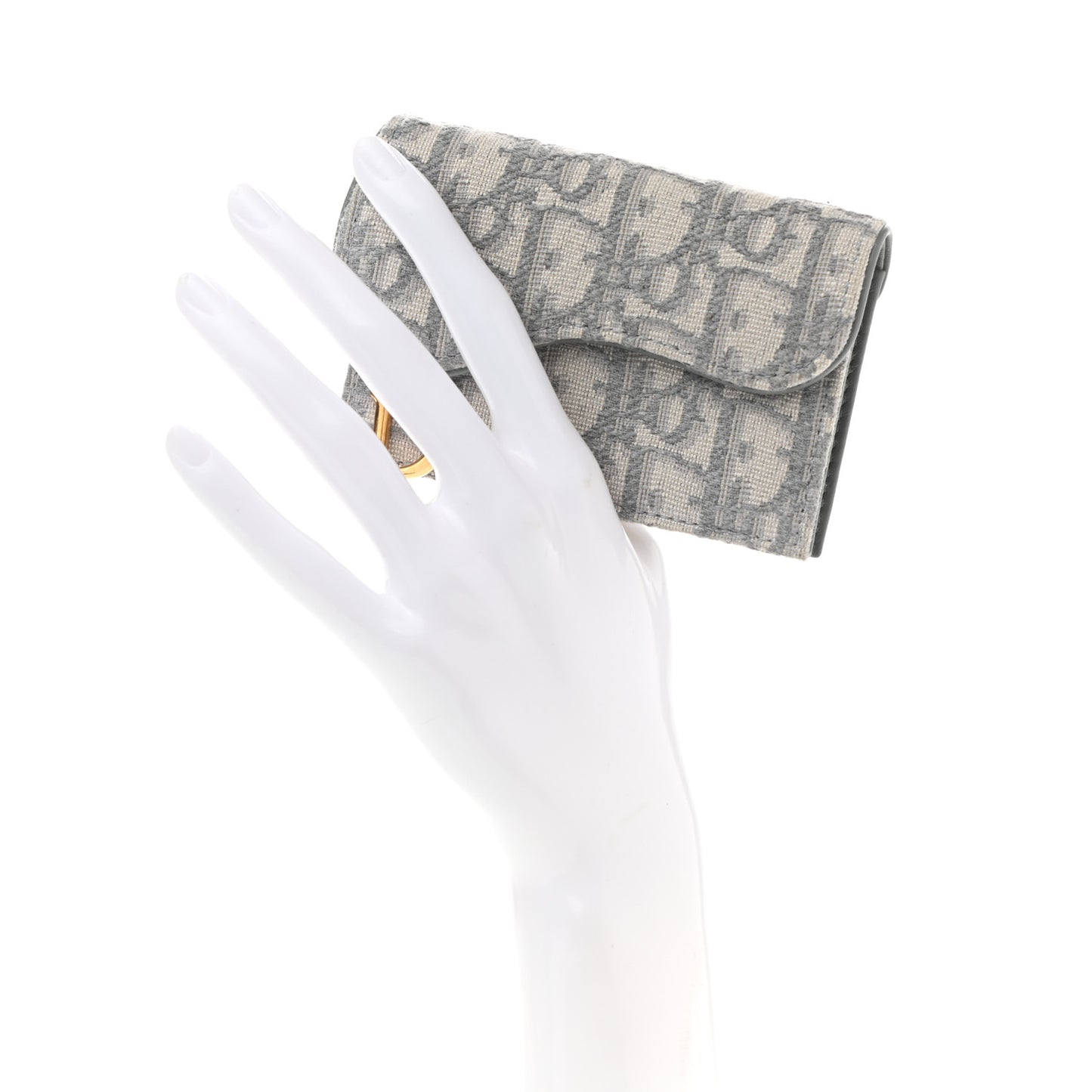 Oblique Saddle Card Holder Gray