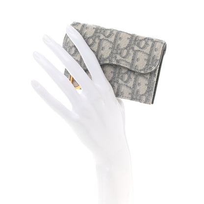 Christian Dior Oblique Saddle Card Holder Gray 4 of 8