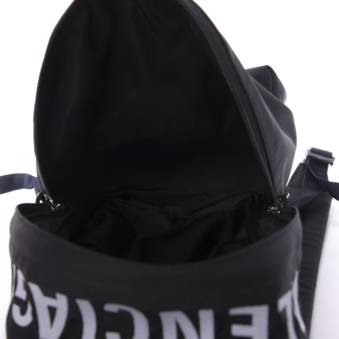 Sport Nylon Logo Embroidered S Wheel Backpack Black White