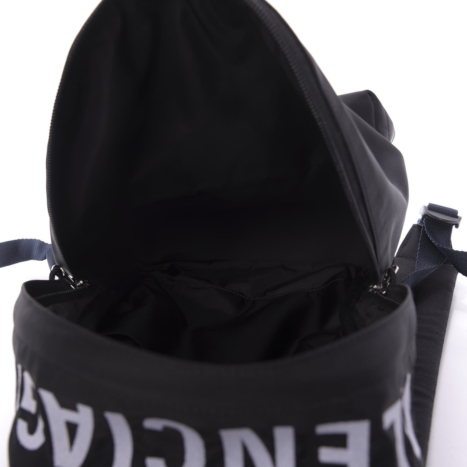 Balenciaga Sport Nylon Logo Embroidered S Wheel Backpack Black White 4 of 8