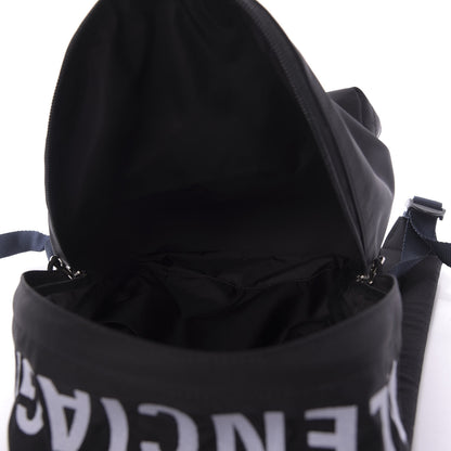 Balenciaga Sport Nylon Logo Embroidered S Wheel Backpack Black White 4 of 8