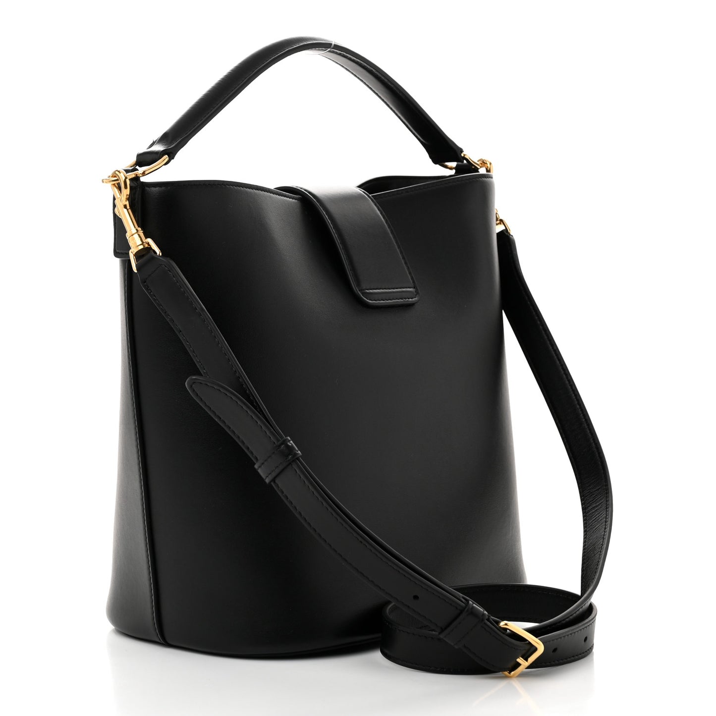 Smooth Calfskin Triomphe Medium Louise Bag Black