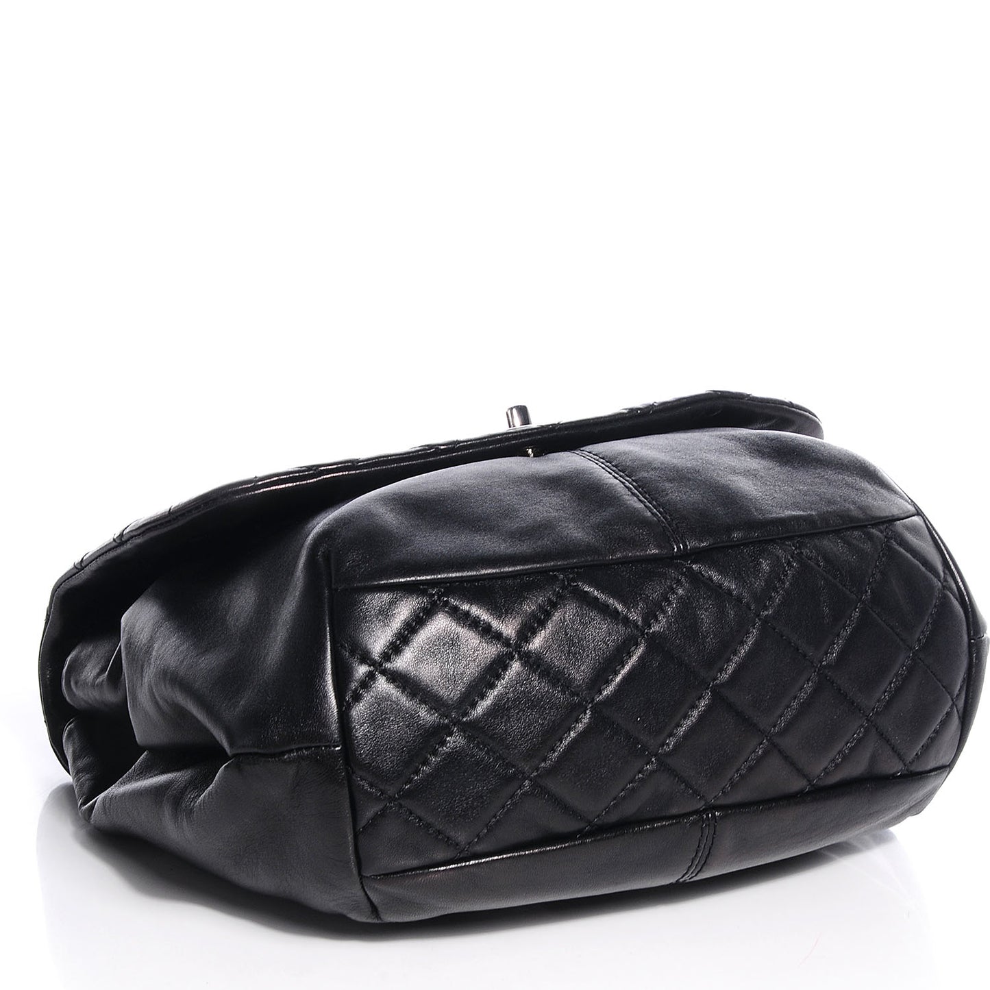 Shiny Calfskin Small Trianon Flap Black