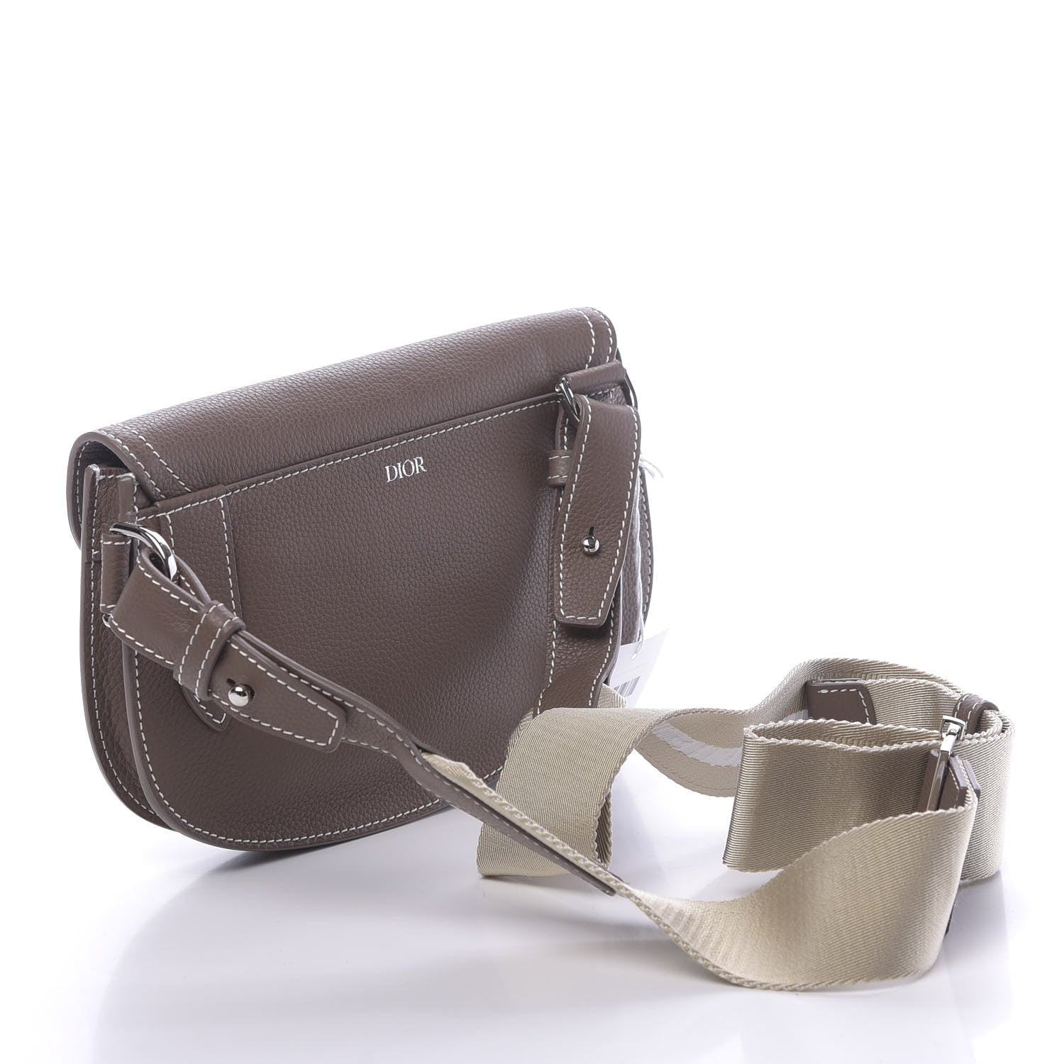 Christian Dior X KAWS Grained Calfskin Saddle Pouch Marron Multicolor 3 of 10