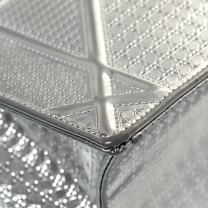 Christian Dior Metallic Patent Micro-Cannage Small Diorama Flap Bag Silver 7 of 18