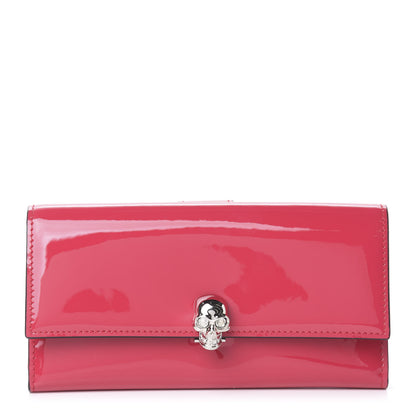 Alexander McQueen Patent Skull Continental Wallet Fuchsia Shock 1 of 5