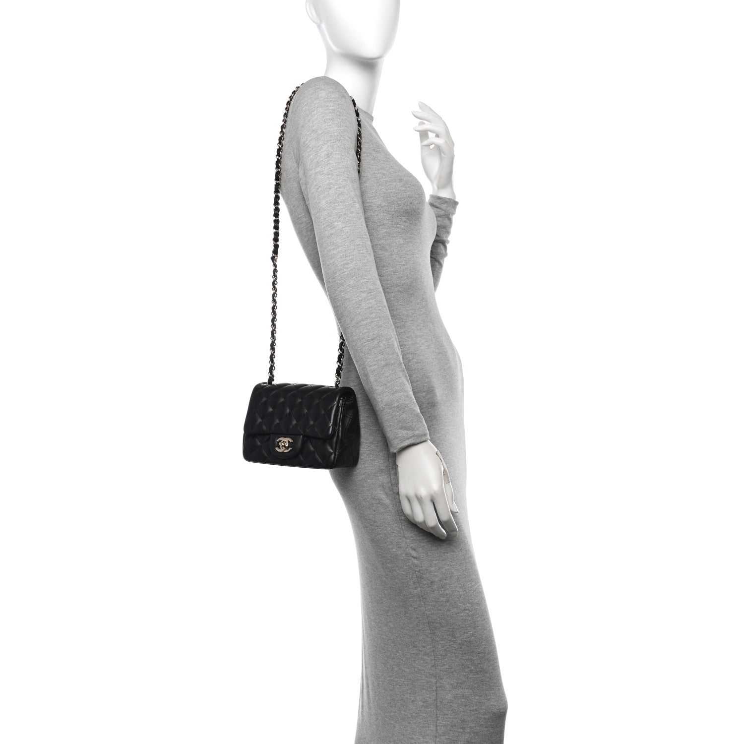 Chanel Lambskin Quilted Mini Square Flap Black 2 of 10