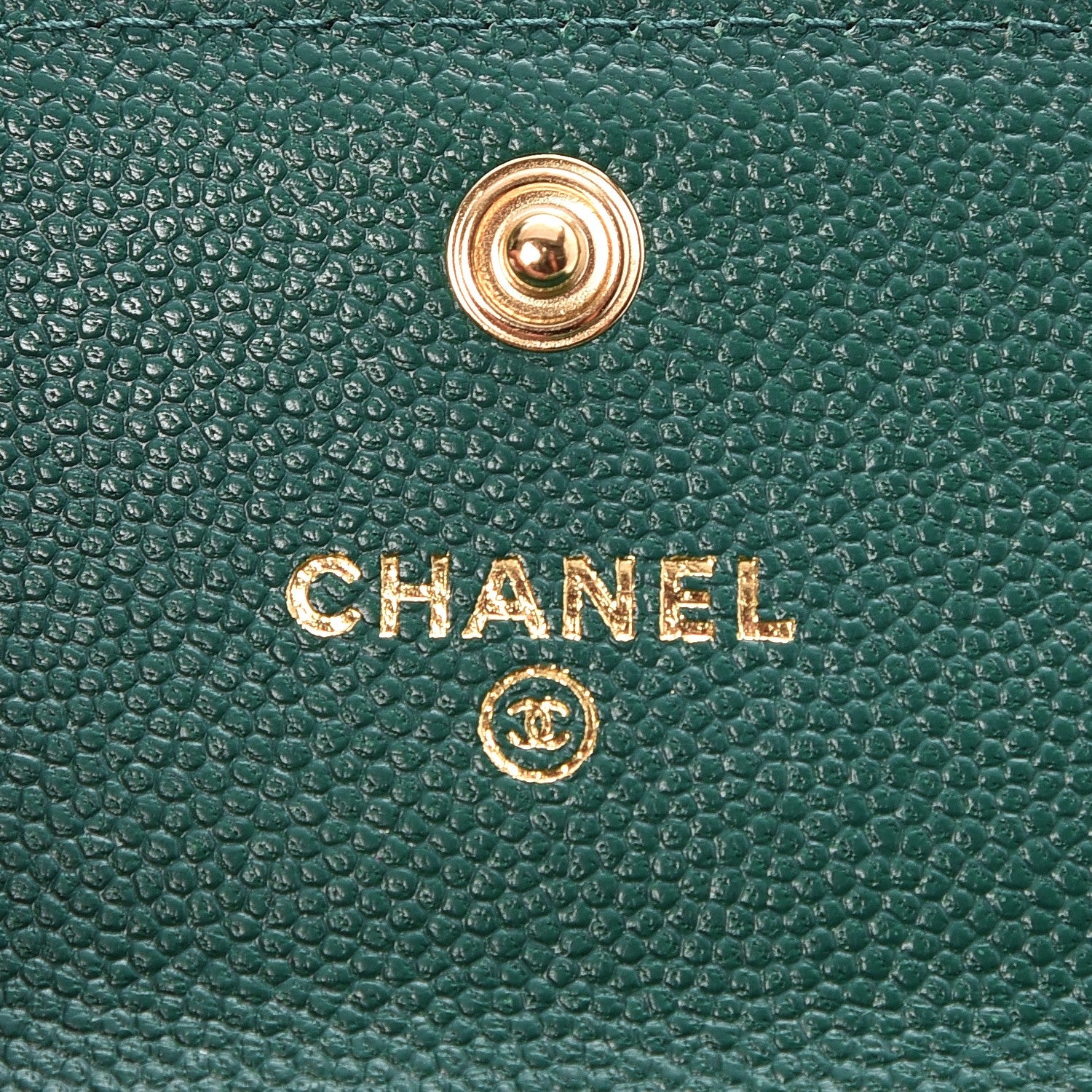 Chanel Caviar Quilted Boy Card Holder Wallet Green 6 of 8