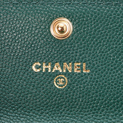 Chanel Caviar Quilted Boy Card Holder Wallet Green 6 of 8