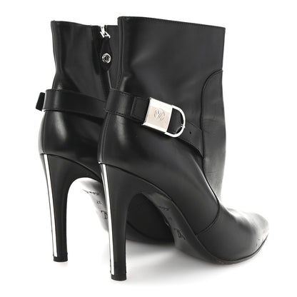 Louis Vuitton Calfskin Belted Lock Ankle Boots 37 Black 5 of 8