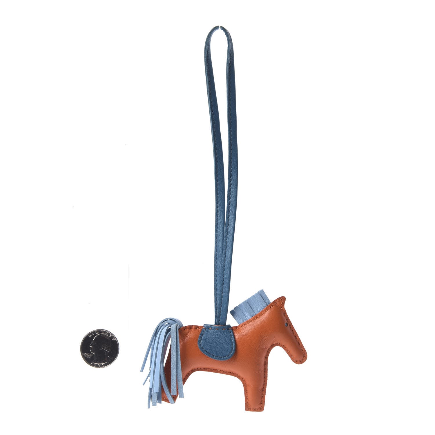 Hermes Milo Lambskin Grigri Rodeo Horse Bag Charm Feu Celeste Bleu Izmir 2 of 4