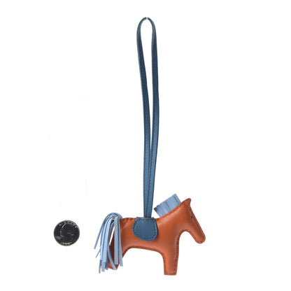 Hermes Milo Lambskin Grigri Rodeo Horse Bag Charm Feu Celeste Bleu Izmir 2 of 4