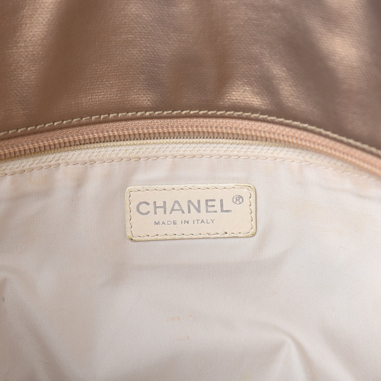Chanel Metallic Coated Canvas Large Paris Biarritz Tote Gold 5 of 9