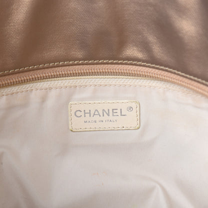 Chanel Metallic Coated Canvas Large Paris Biarritz Tote Gold 5 of 9