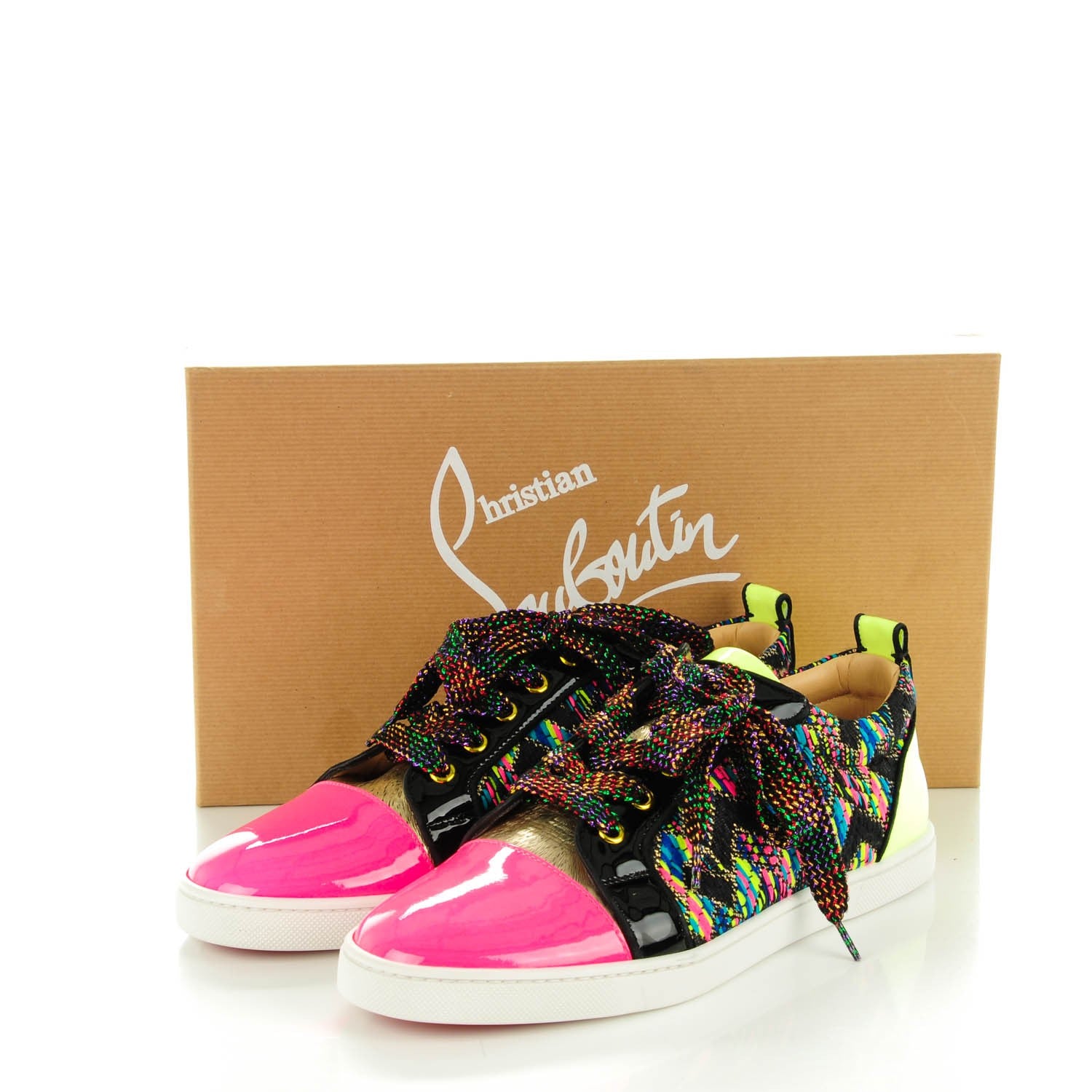 Christian Louboutin Patent Calfskin Lame Gondoliere Flat Sneakers 40.5 Multicolor 5 of 9