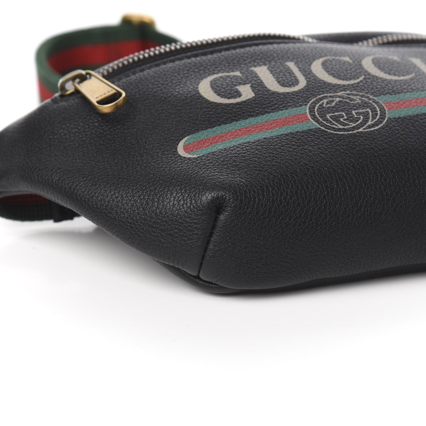Grained Calfskin Small Logo Belt Bag Black