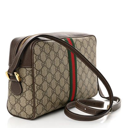 Gucci GG Supreme Monogram Web Small Ophidia Shoulder Bag Brown 3 of 12