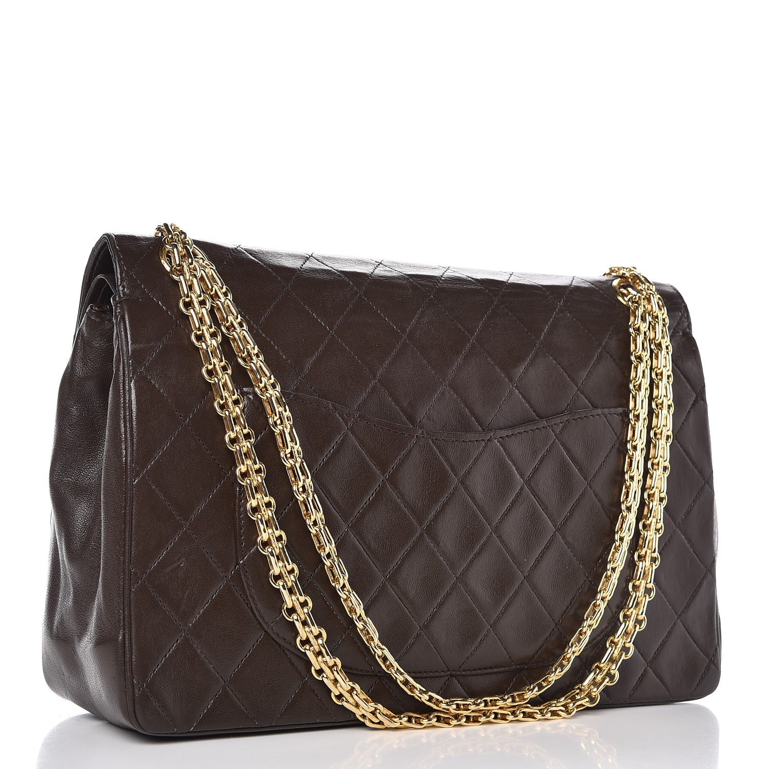 Chanel Lambskin Medium Double Flap Bijoux Chain Brown 4 of 12