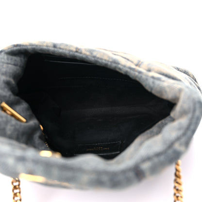 Saint Laurent Denim Quilted Toy Loulou Puffer Monogram Chain Satchel Blue Cinnamon 5 of 12