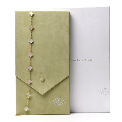 Van Cleef & Arpels 18K Yellow Gold Mother of Pearl 20 Motifs Vintage Alhambra Necklace 8 of 8