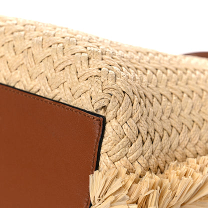 Valentino Garavani Raffia Calfskin Rockstud Shoulder Tote Naturale Saddle Brown 18 of 31