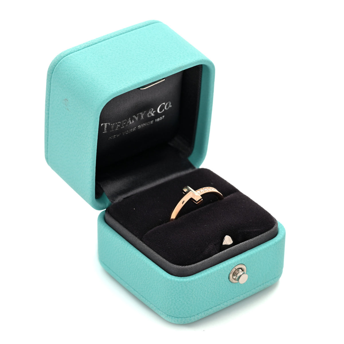 18K Rose Gold Diamond 2.5mm T T1 Ring 54 7