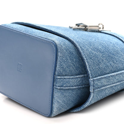 Givenchy Denim Shark Lock Bucket Bag Medium Blue 9 of 9