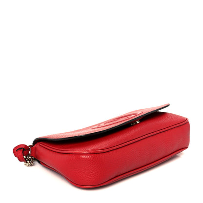 Gucci Pebbled Calfskin Medium Soho Flap Crossbody Tabasco Red 4 of 11